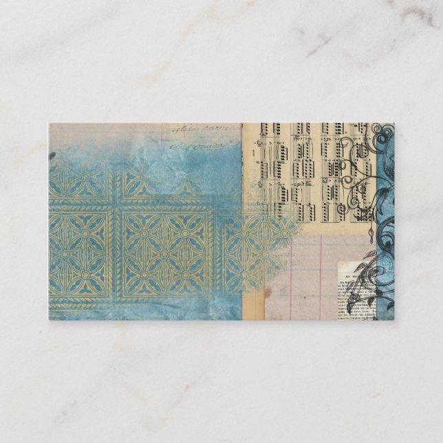 Carte De Visite Collage de musique et de motif (Devant)