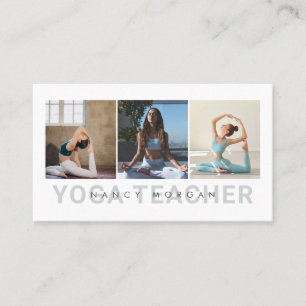 Carte De Visite Collage de photos d'un instructeur de yoga moderne
