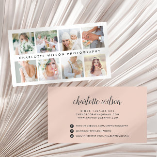 Carte De Visite Collage de photos flush | Photographe