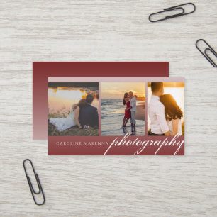 Carte De Visite Collage photo 3 photo Dark Red Ombre