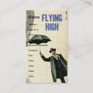 Carte De Visite Collage Steampunk Voler en Haute Altitude