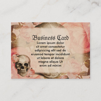 Carte De Visite Collage vintage de crâne de Rosa