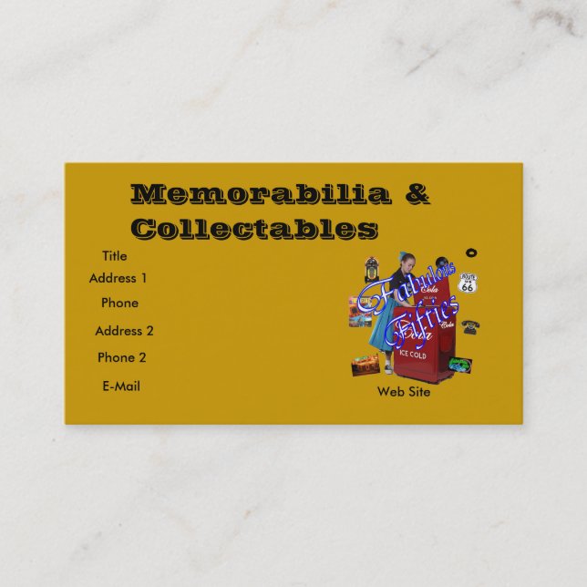 Carte De Visite Collecte de souvenirs (Devant)