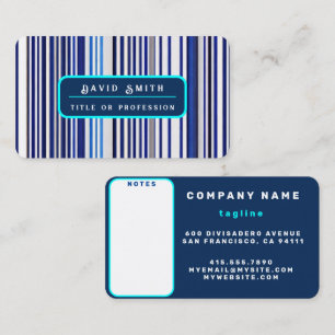 Carte De Visite Collection branchée Summer Navy Blue Boat Stripes