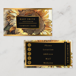 Carte De Visite Collection d'art moderne vintage Sun Sunflower