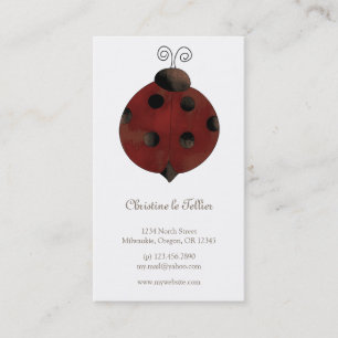 Carte De Visite Collection de jardin · Coccinelle