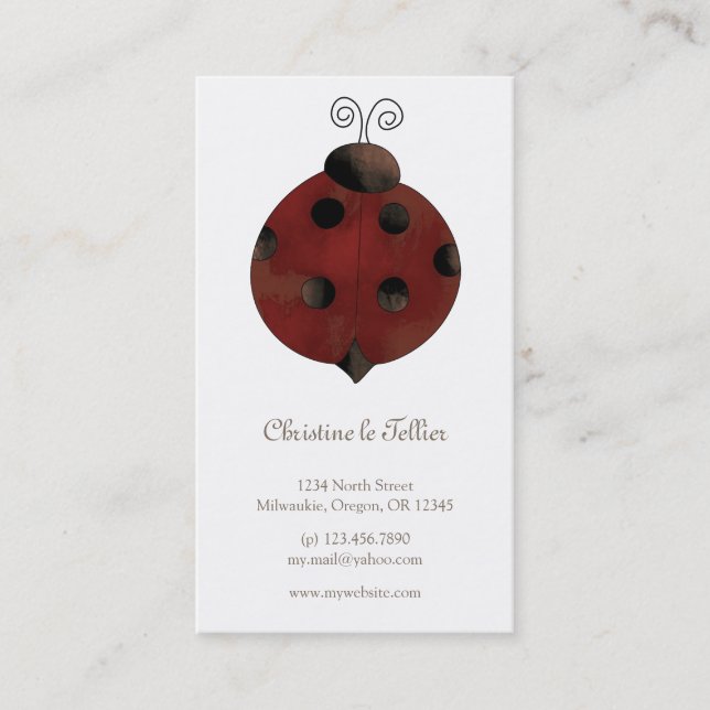Carte De Visite Collection de jardin · Coccinelle (Devant)