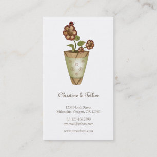 Carte De Visite Collection de jardin · Fleurs mises en pot