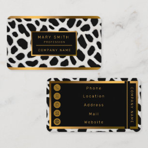 Carte De Visite Collection élégante Leopard blanc tendance de luxe