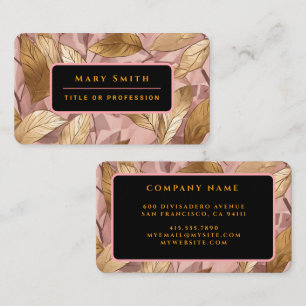 Carte De Visite Collection Feuille tendance de Boho Rose Rose rose