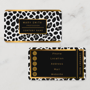 Carte De Visite Collection Luxe White Leopard Elégante