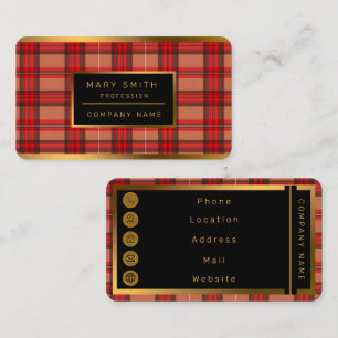 Carte De Visite Collection Tartan Rouge Traditionnelle Tartan tend
