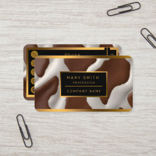 Carte De Visite Collection Tendance de Luxe en Cuir de Vache Faux