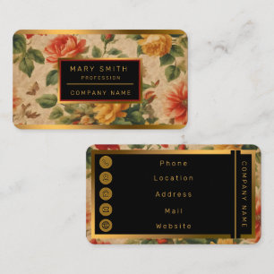 Carte De Visite Collection Vintage d'aquarelle florale populaire