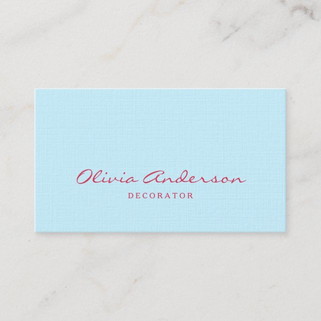 Carte De Visite Coller bleu ciel minimaliste (Devant)