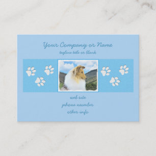 Carte De Visite Collie en Montagne (Rough) Peinture - Chien Art