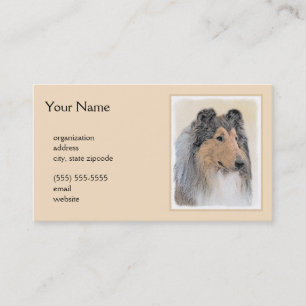 Carte De Visite Collie (Rough) Peinture - Cute Original Chien Art