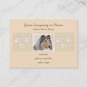 Carte De Visite Collie (Rough) Peinture - Cute Original Dog Art