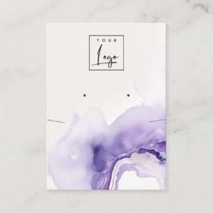 Carte De Visite Collier Boucle d'oreille Logo Agate Aquarelle Lila
