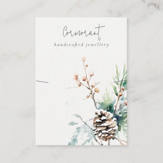 Carte De Visite Collier Chic Blush neige hiver Berries (Devant)