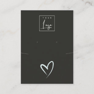 Carte De Visite Collier Coeur Bleu Noir Écran du logo