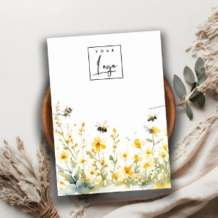 Carte De Visite Collier d'abeilles Fleur sauvage de printemps jaun