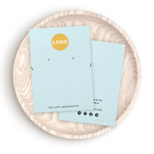 Carte De Visite Collier et porte-oreille clouté Logo Cuir bleu