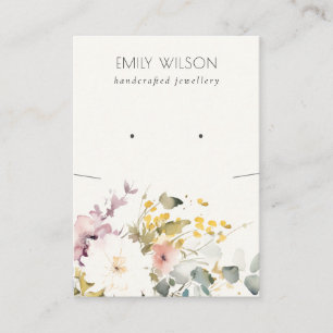 Carte De Visite Collier floral Pastel doux à oreille écran combo
