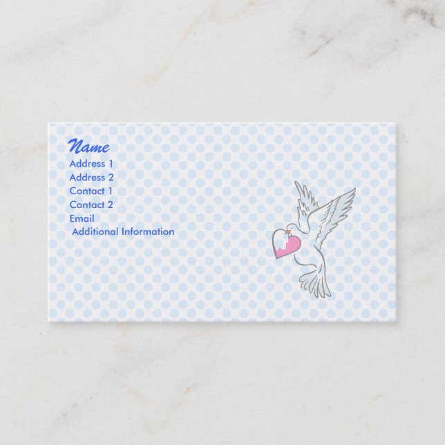 Carte De Visite Colombe de Denice (Devant)