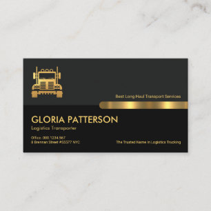 Carte De Visite Colonnes gris noir rétro Truck Gold Moving