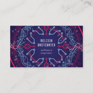 Carte de visite coloré à plat lisse de techno