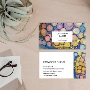 Carte De Visite Coloré Abstrait Encre d'alcool Liquid Art Business