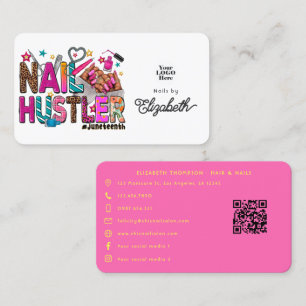 Carte De Visite Coloré Africain-Américain Junetten Nail Hustler