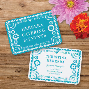 Carte De Visite Coloré Aqua Papel Picado Catering Event Stylist