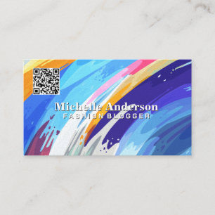Carte De Visite Coloré Artistic Brush Strokes Arrière - plan