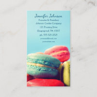 Carte de visite coloré de biscuits de Macarons