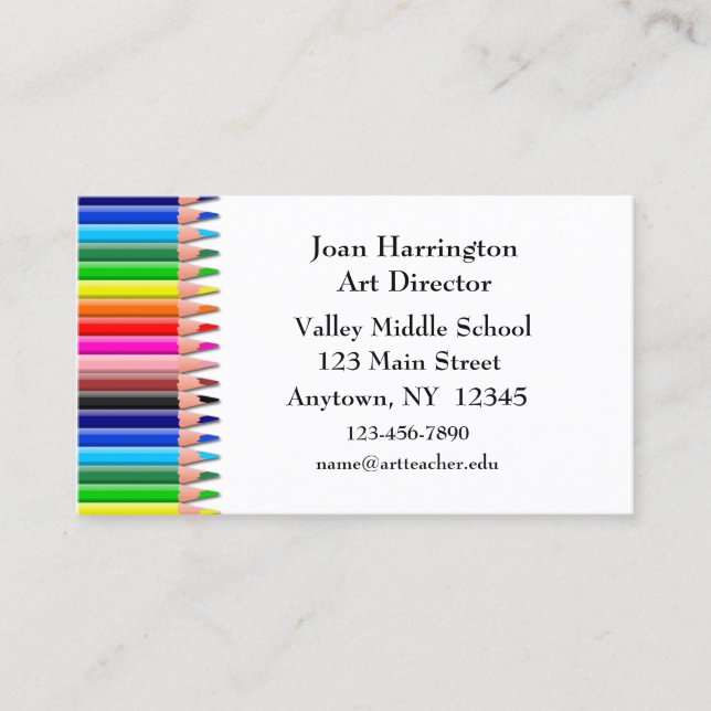 Carte de visite coloré de crayons (Devant)