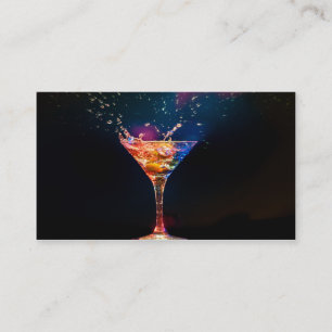Carte de visite coloré d'éclaboussure de cocktail