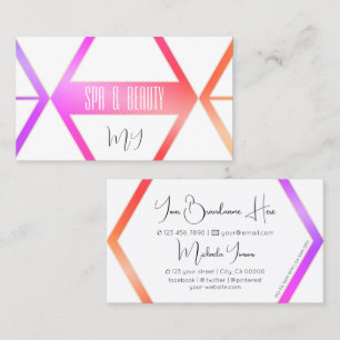 Carte De Visite Coloré élégant avec blanc géométrique et monogramm