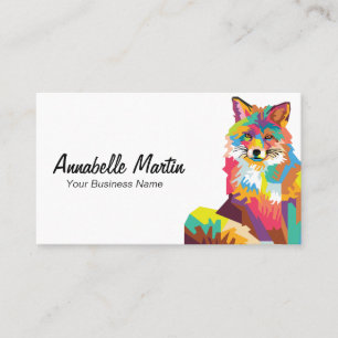 Carte De Visite Coloré Pop Art Fox