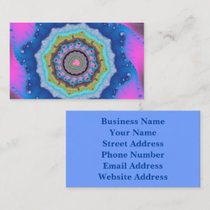Carte De Visite Coloré rose et bleu fractal