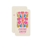 Colorée Rose Vert Retro Main Tirée Fille Florale