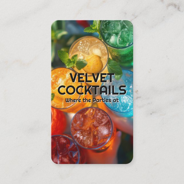 Carte De Visite Colorful Cocktail | Top View (Devant)