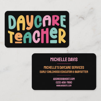 Carte De Visite Colorful Daycare Teacher 