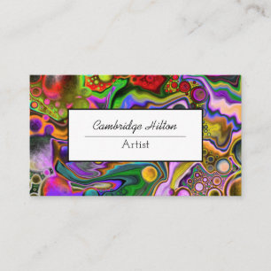 Carte De Visite Colorful Digital Pour Peinture Cellules Fluid Art