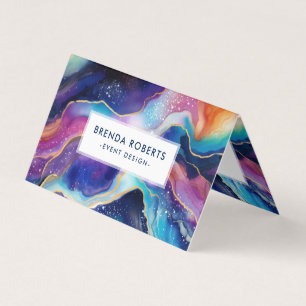 Carte De Visite Colorful Glittery Agate Texture Arrière - plan