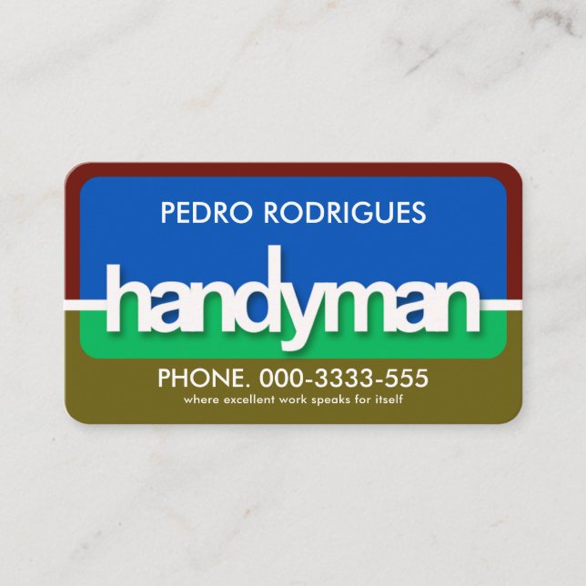 Carte De Visite Colorful Handyman Signage Frame (Devant)