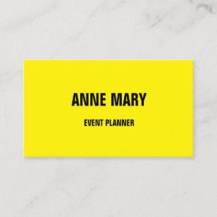 Carte De Visite Colorful Neon Yellow Bright Event Planner 2025