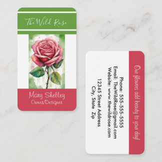 Carte De Visite Colorful Rose Floral Shop Designer Owner