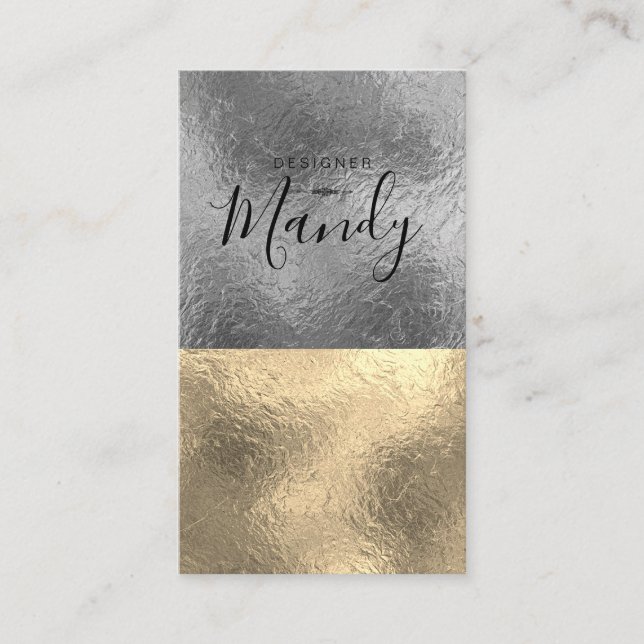 Carte De Visite Coloris Gold Silver Foil (Devant)